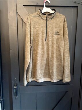 Realtree Men's Heather Olive Half-Zip Pullover